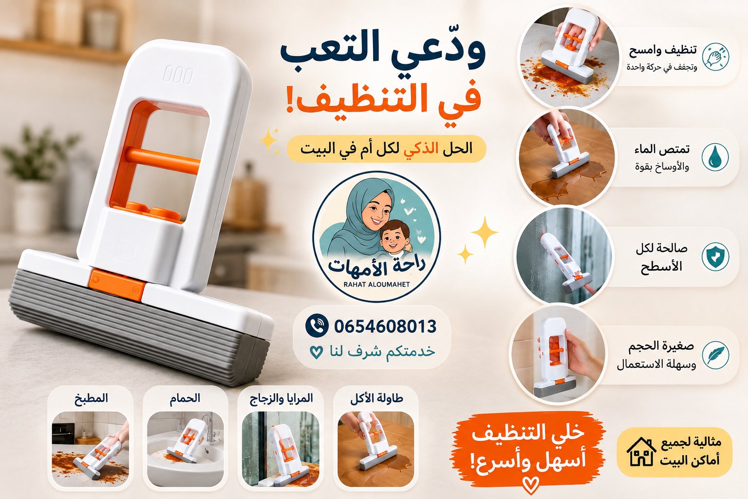 الممسحة الذكية متعددة الاستعمال   (قطعتين معا )